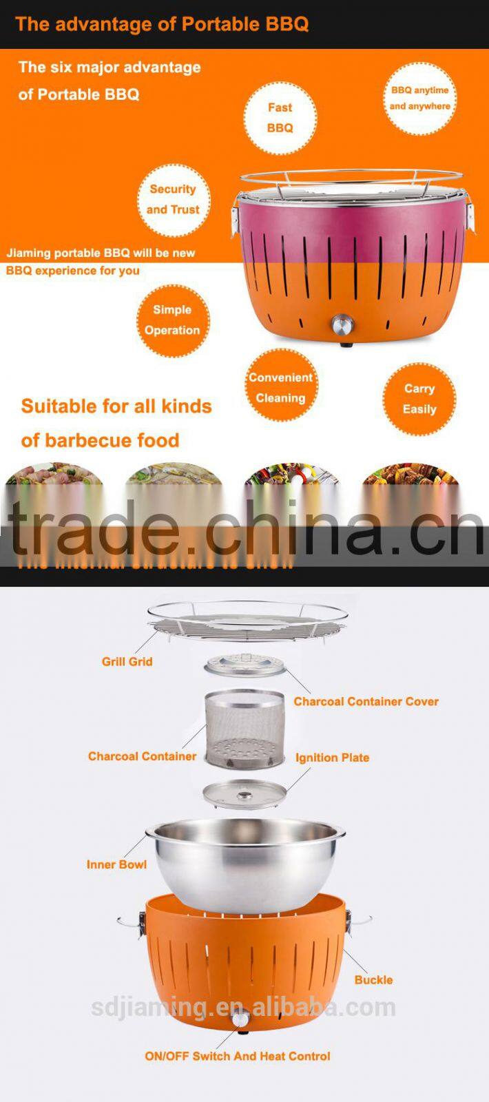 outdoor charcoal BBQ grill