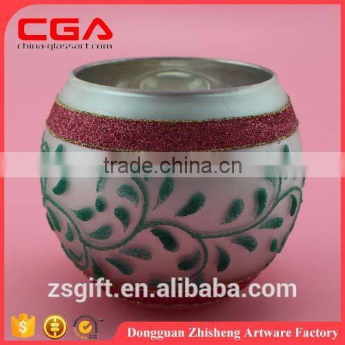 Chinese factory produce colorful fashion glass candle holders for home decoration