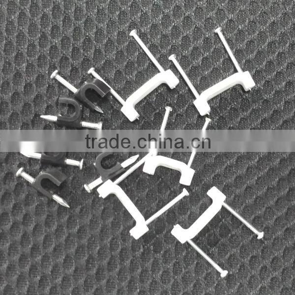 Double nail flat cable clip