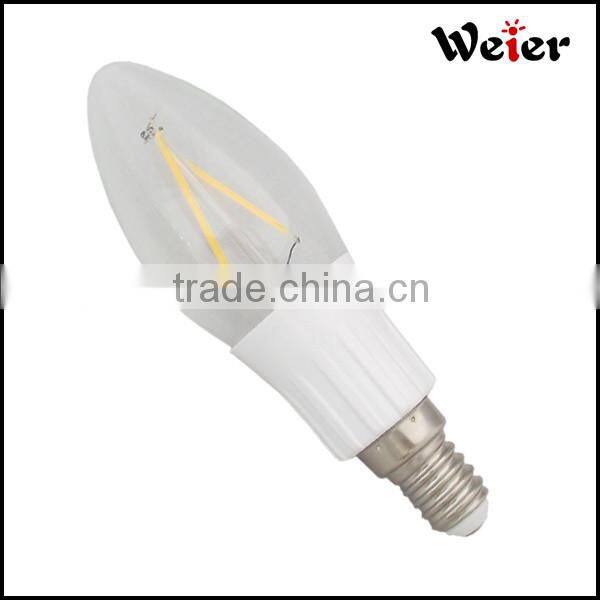 LED Light Source and Plastic Lamp Body Material clear glass filament led bulb
