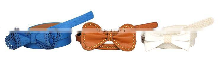 2014 Korean Fashion Ladies PU Rivet Bowknot Belt SWF-W15062925