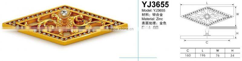 Zinc fancy crystal furniture wardrobe handle