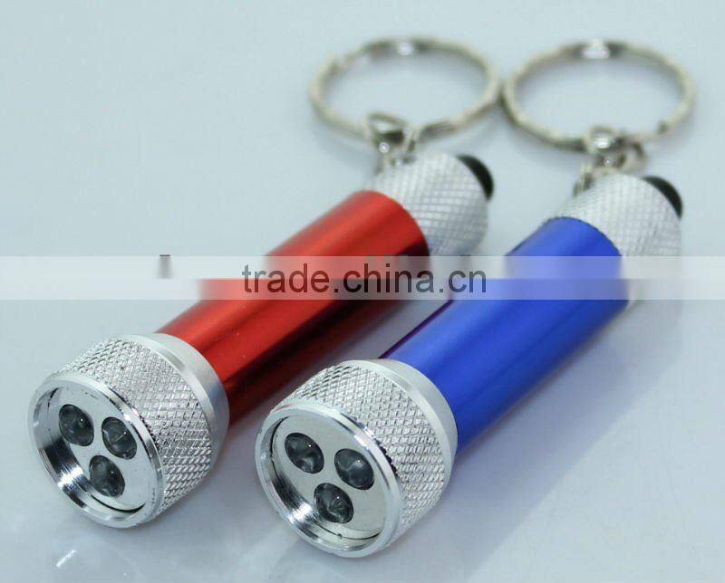 3 LED Mini Aluminum flashlight with Keychain