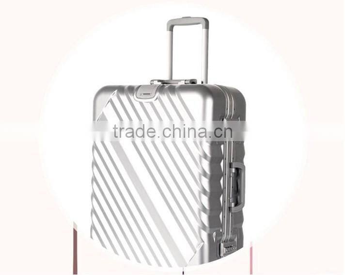 2016 Fashion ABS and PC Aluminum Frame Hard luggage China Factory Trolley Case Travel luggage bag trolley case travelling bag