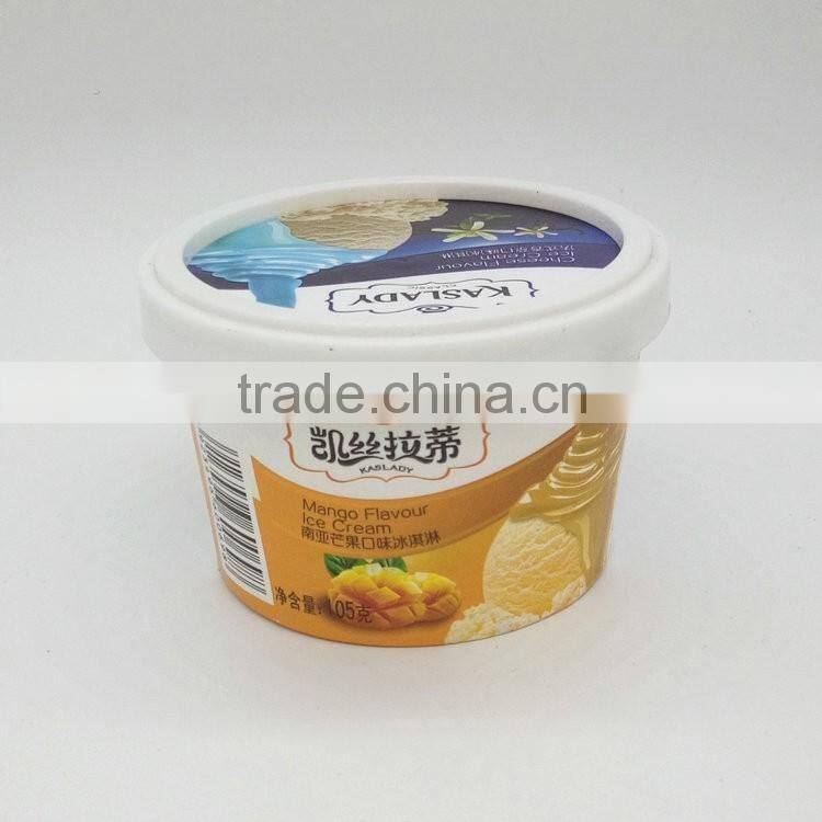 Customized Logo 6oz PE Coated Paper Ice Cream Cups With Lids