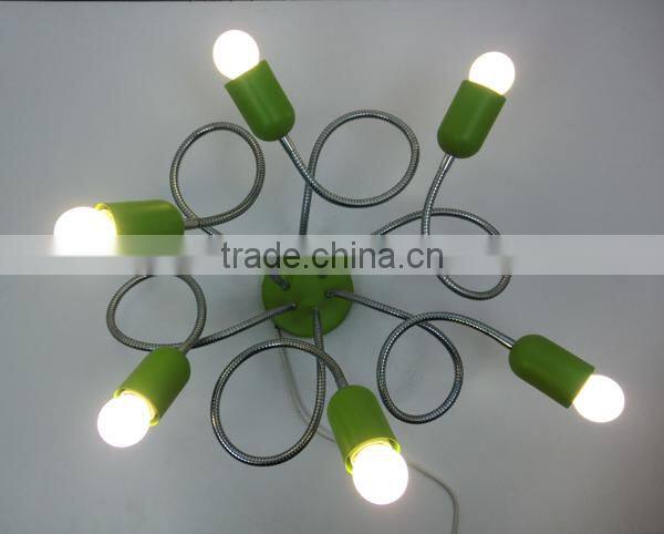 Modern creative design style goose neck led ceiling lamp can change shapes