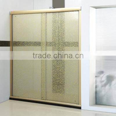 Wired Glass Bathroom Sliding Shower Door
