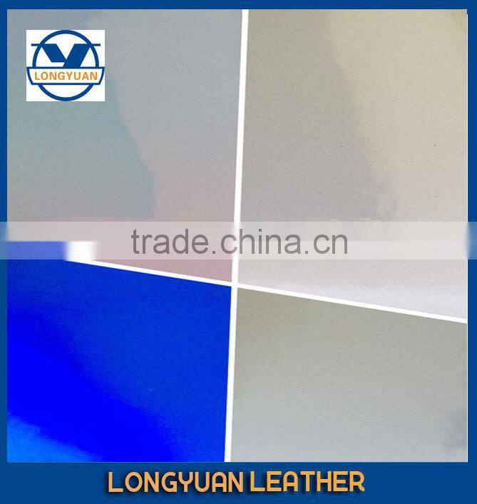 pattern leather with strong color mirrored pu synthetic leather made in wenzhou