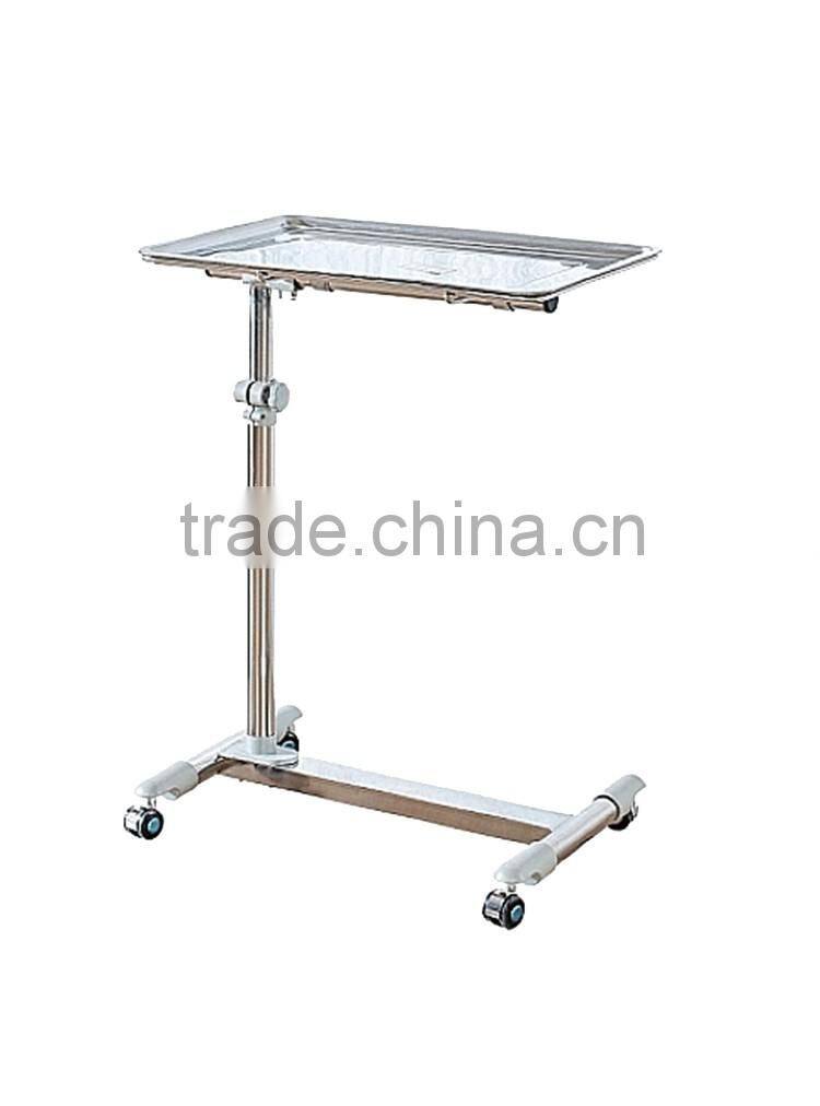 Durable Stainless Steel Medical Tray Table Trolley