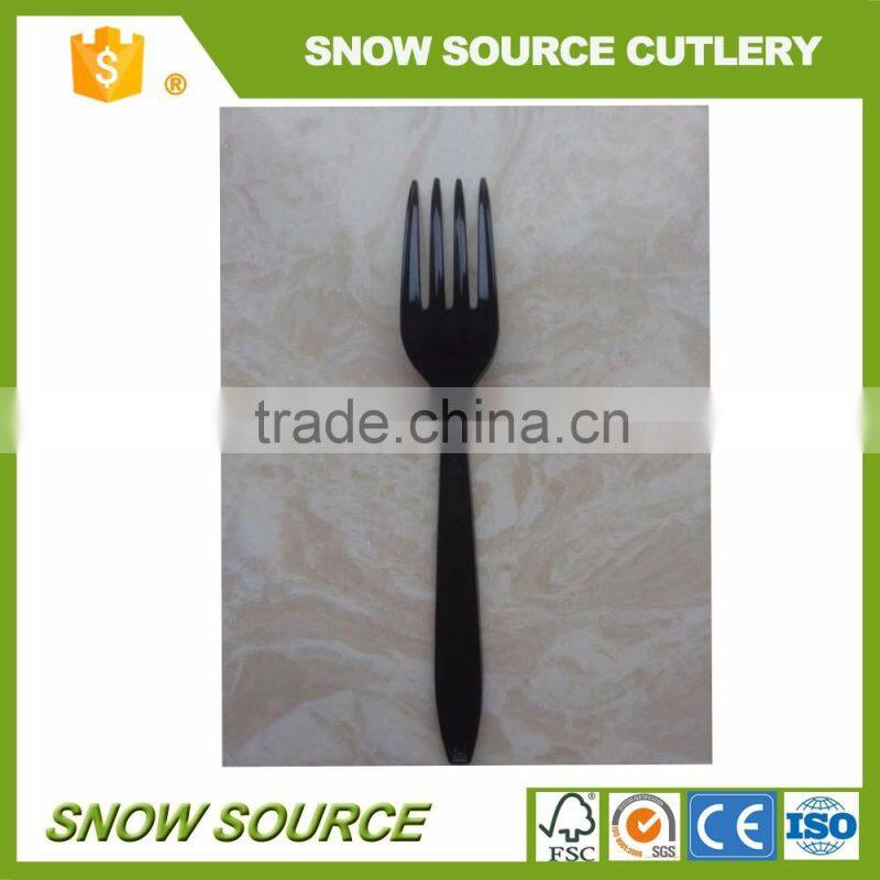 Heavy weight disposable black PS material plastic cutlery sets