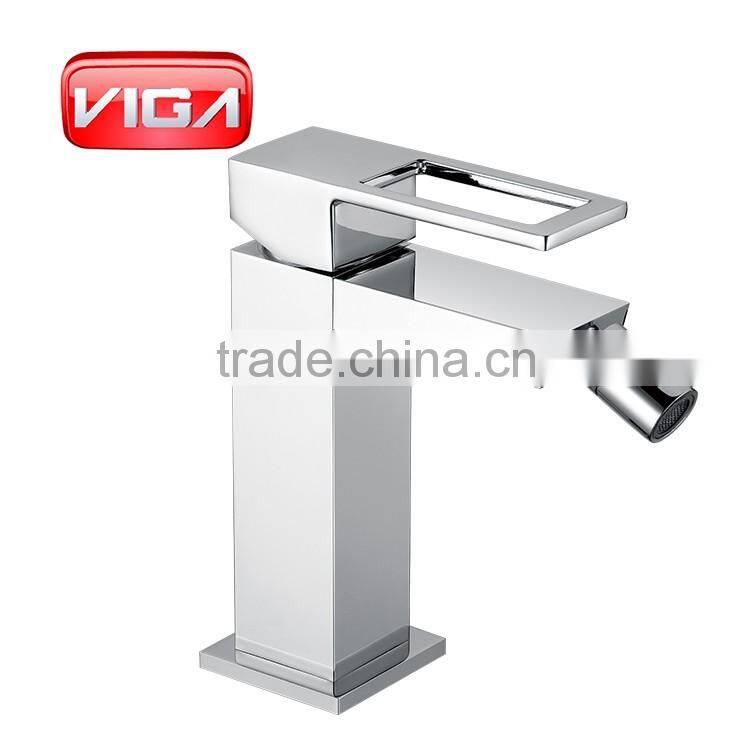 VIGA bath shower set brass chrome shower column square bath shower mixer