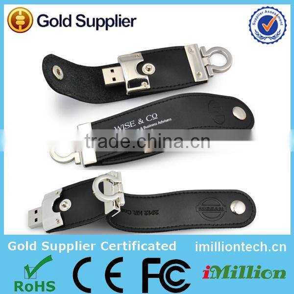 wholesale 16gb black leather usb flash drive
