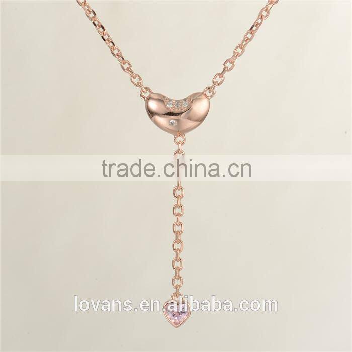 XLY003 Wholesale French Jewelry Rose Gold Cross Chain Necklace Jewellery