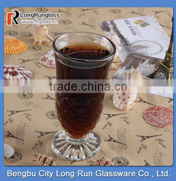 LongRun 188ml hot sell carved drinking glass /fancy fruit drinks glassware wholesale