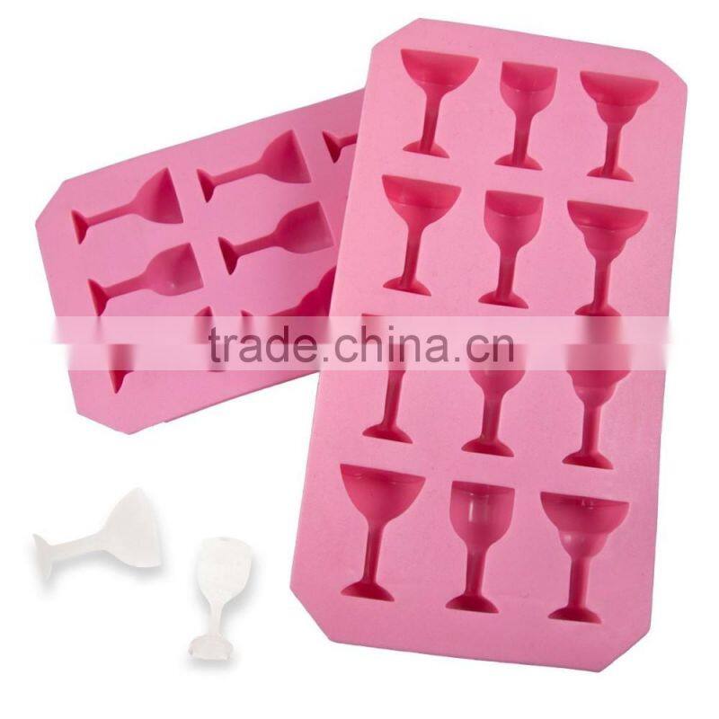 Cute 12 holes glass bottle shaped silicone ice tray jelly candy mold