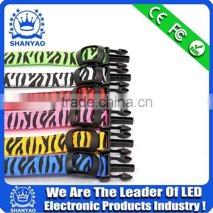 Wholesale LED Yellow Braided Nylon Choke Collar For Dog