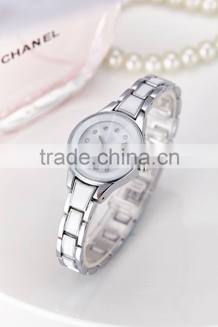 New models promotional round case enamel band geneva watches for women