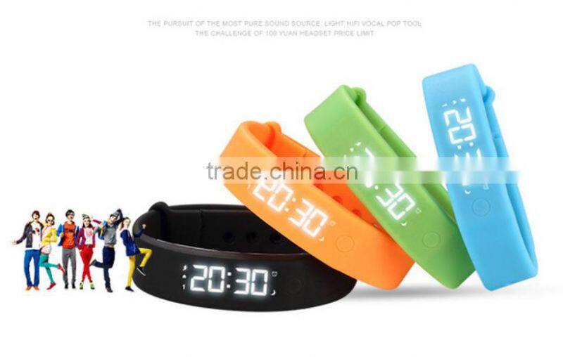 3D Pedometer sleep monitor Temperature calorie sports Silicone LED Smart watch