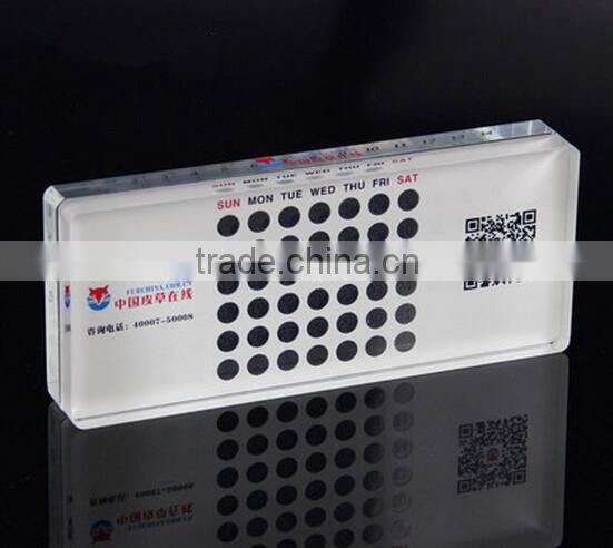 2016 acrylic desk calendar block