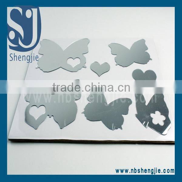 Trade Assurance butterfly shape wall clock sticker decorative wall mirror stickers