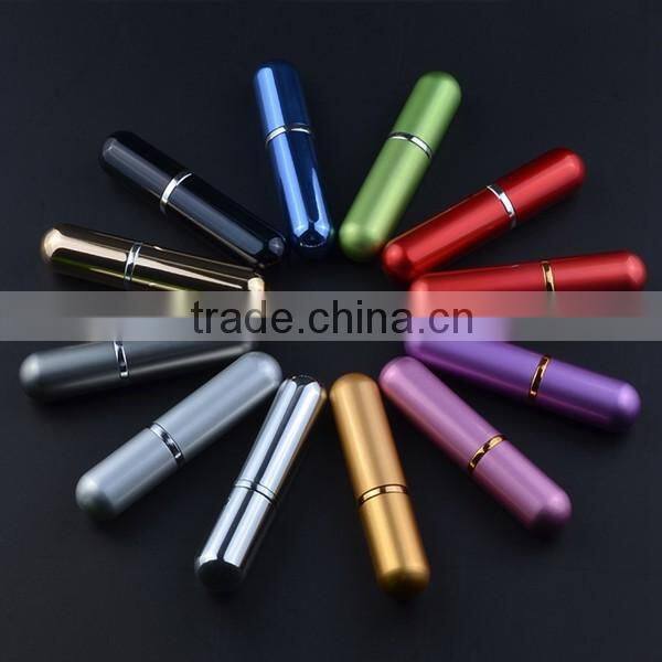 MUB 2016 fashion hot sale low MOQ factory direct sale 12 colors 6 ml mini travel perfume atomizer spray bottle