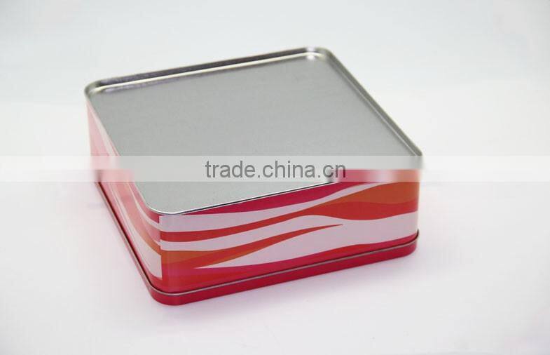 Antique Big Square Tin Boxes Packaging , Metal Storage Cake Tin Recyclable