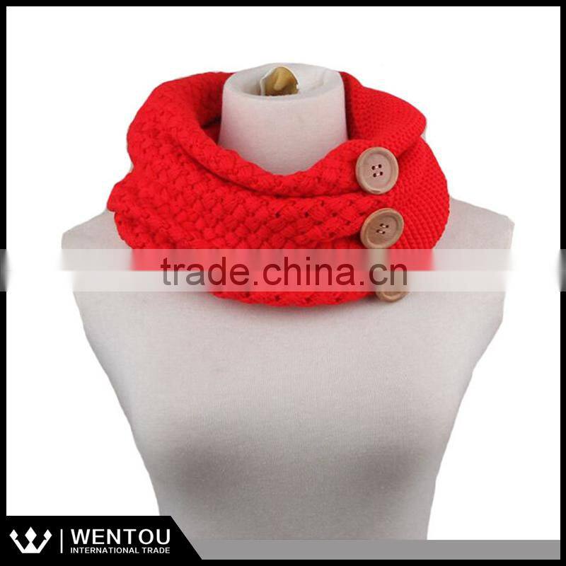 Wholesale Infinity Button knitted scarf