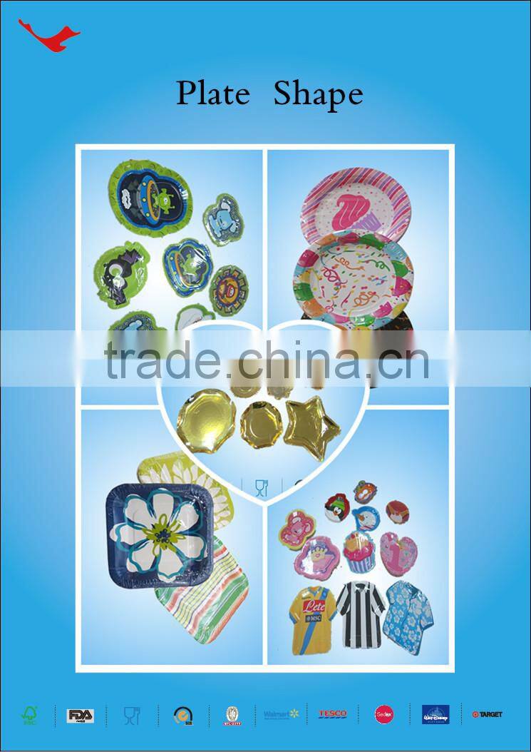 disposable round paper plate with foil film,square plate with foil film,special shaped plate with foil film
