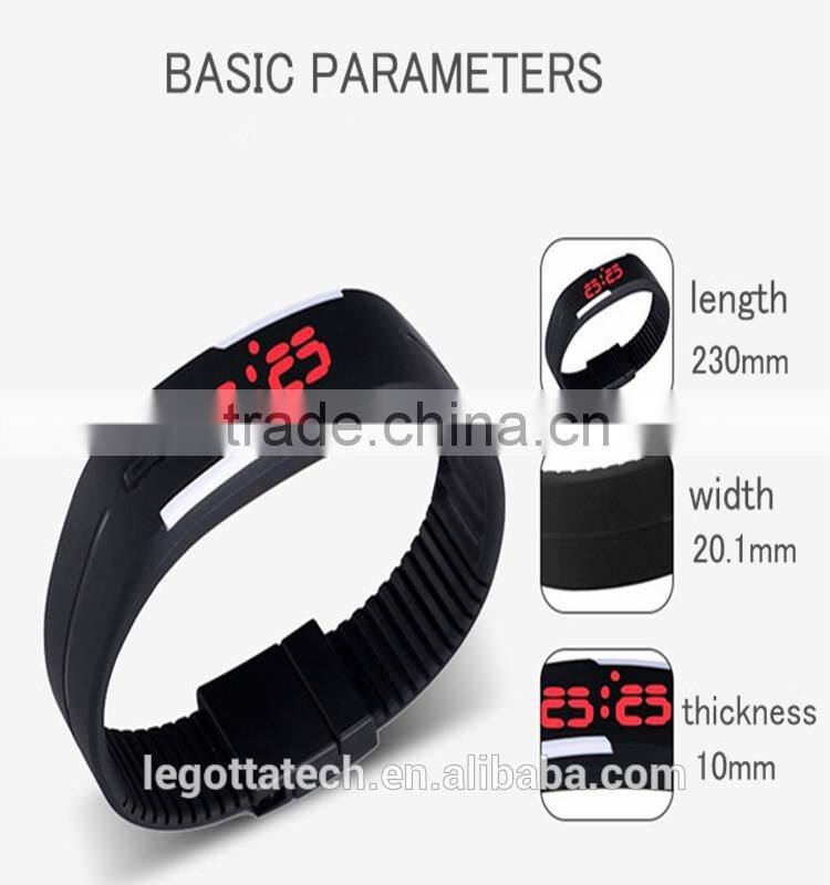 Cheap price wholesale colourful fashional led geneva silicone watch