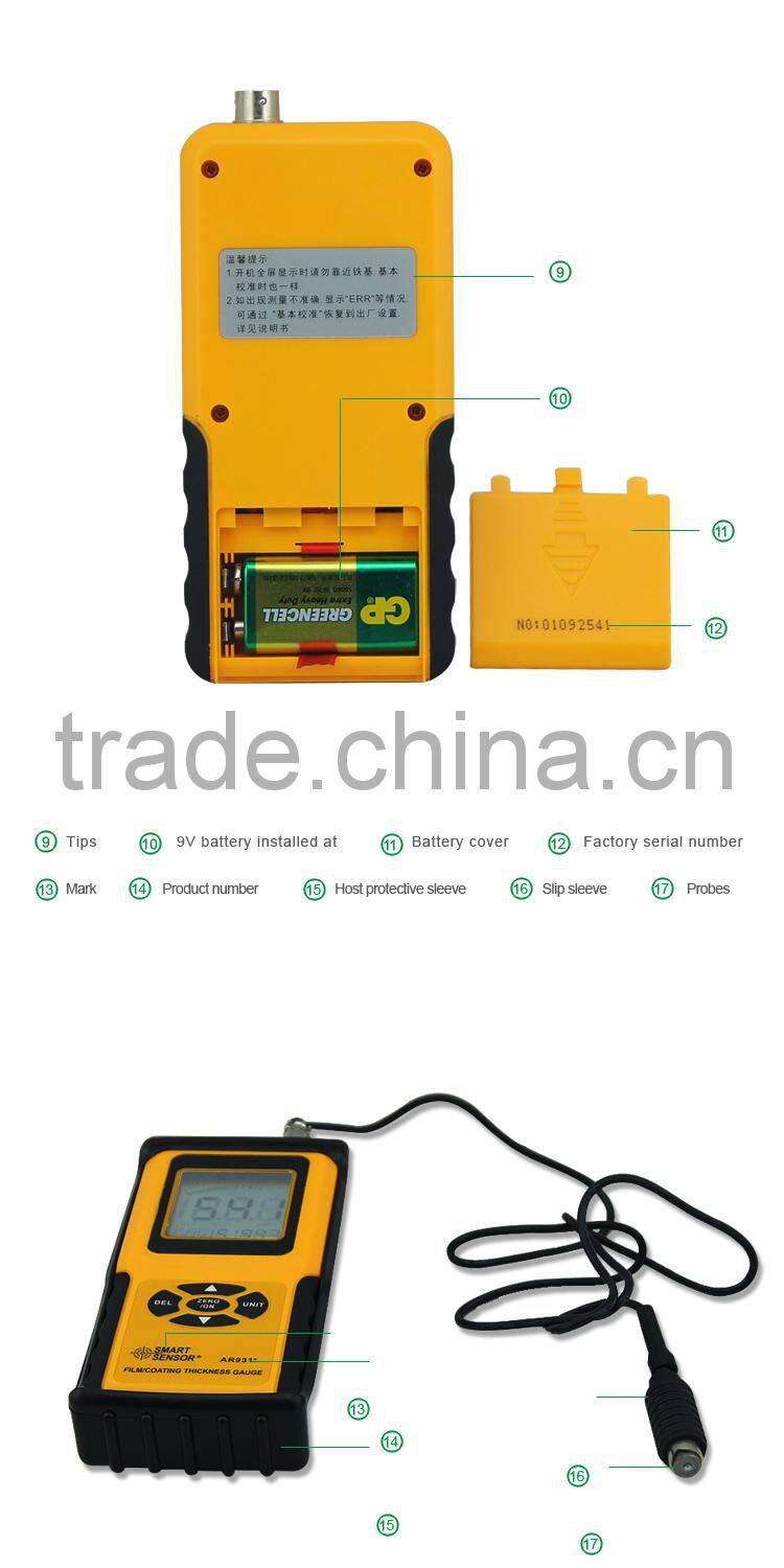 Smart Sensor AR931 Portable Precision Film Coating Thickness Meter Iron based Coating Thickness Detector