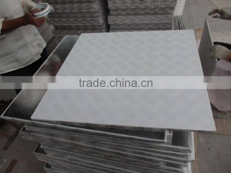 PVC vinyl faced gypsum ceiling tiles 600x600mm