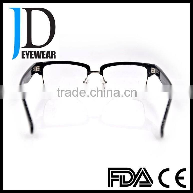 Fashion and latest design eyewear metal optical frames wholesale and promotion eyeglasses with wide temple