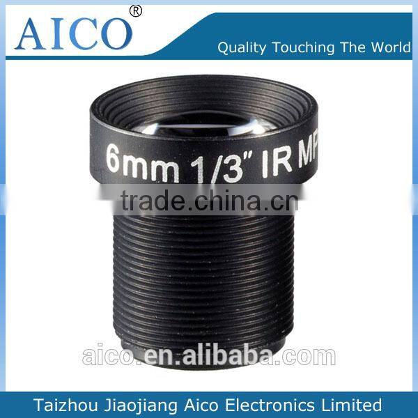 cn aico camera hd CCD/CMOS 1/3" f2.0 megapixel Non distortion 6 mm cctv cs mount lens