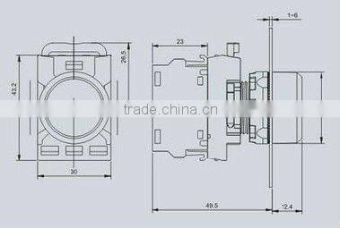 22mm LED Push Button Switch Flush silver contacts ABBF-11