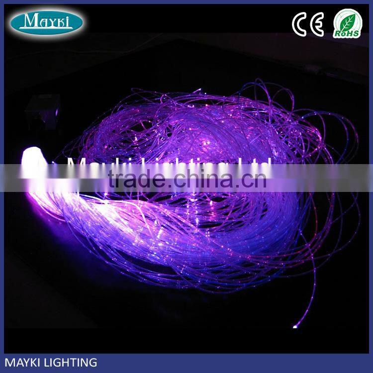 DIY modern hotel lobby chandelier light with side spot glow fibre optic and led power engine