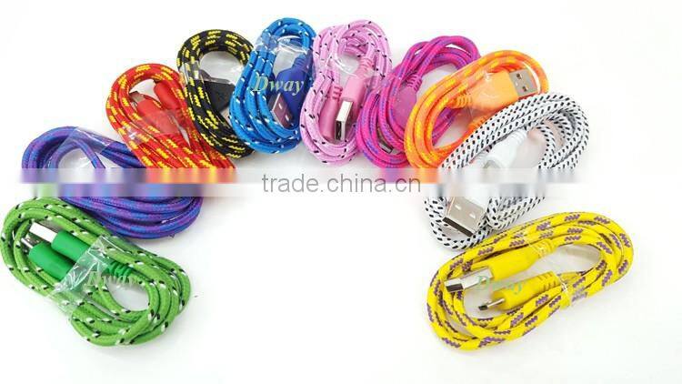 2016 High Quality Factory Price Braided Cable for iPhone 6 6s Charging Data Cable USB Cable