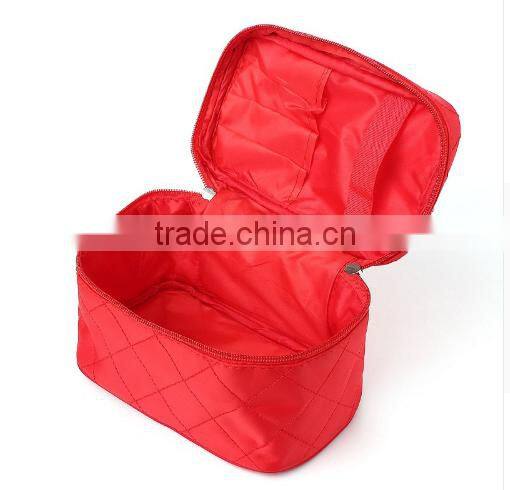 New Good Portable Type Bags Zipper Cosmetic Storage Make up Makeup Bag 4colors Handle Train Case Purse Toiletry Pouch