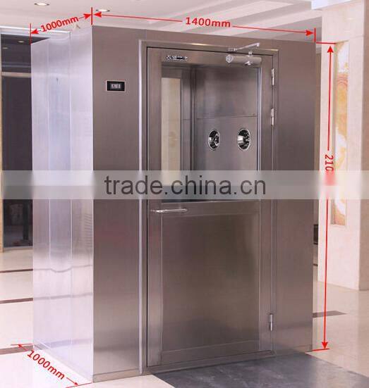Electronic interlock stainless steel Air Shower Room/ Tunnel for 2 to 4 people.