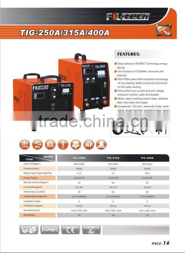 Inverter welding Machine TIG 250A/315A/400A