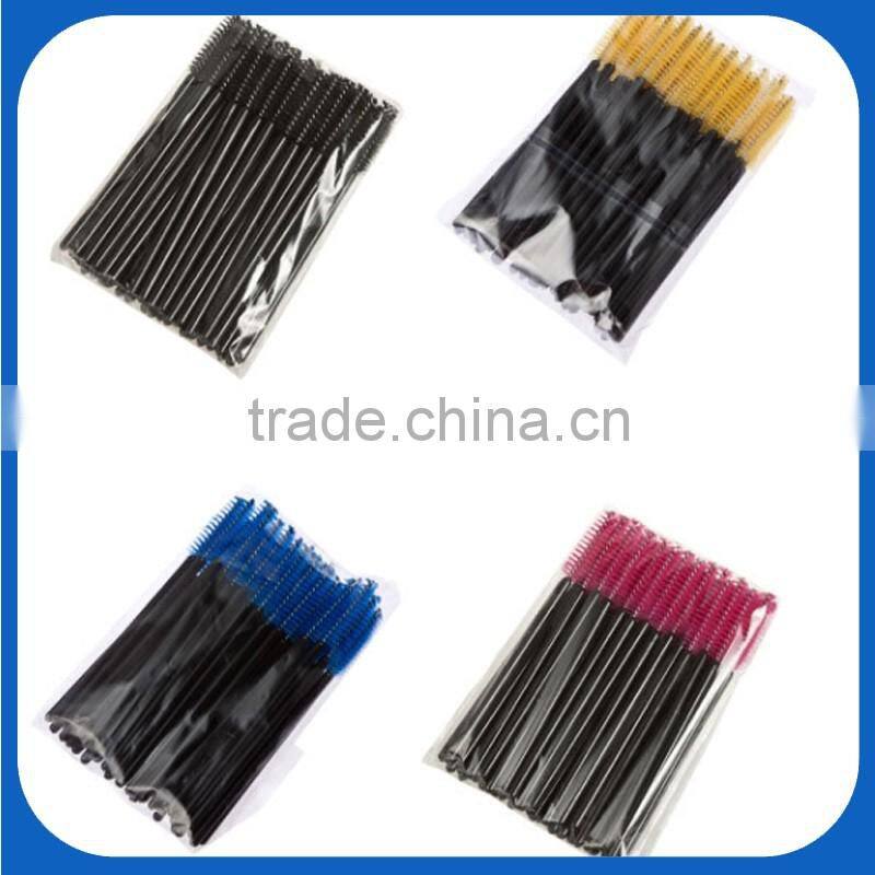 Plastic handle eyelash extension brush professional 50pcs retractable eyelash brush