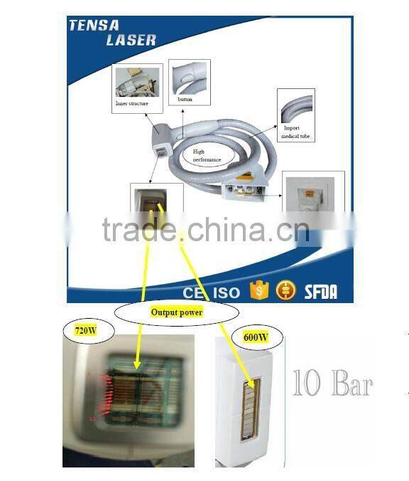 big spot 12 bars hair removal machine 808nm 720w laser diode