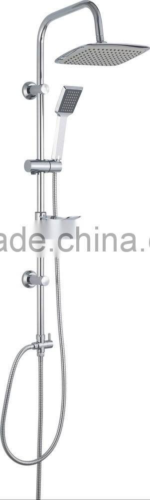 China Stainless Steel Tube Wall Mounted Bathroom Rain Shower Set