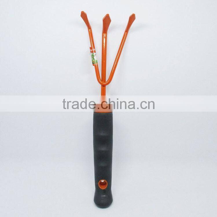 A3 meterial 3 teeth garden rake steel rakes metal mini rake for kids