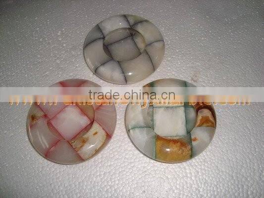newly Modern ONYX PATCH WORK CIGARETTE ASHTRAY HANDICRAFTS