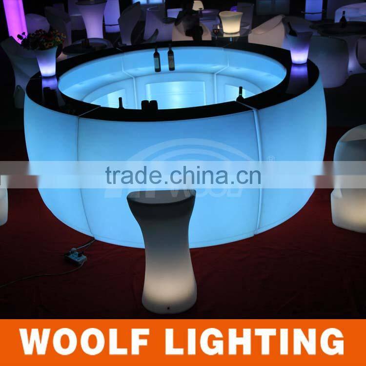 2014 NEW DESIGN LED furniture 16 colors changing wine bar corner table