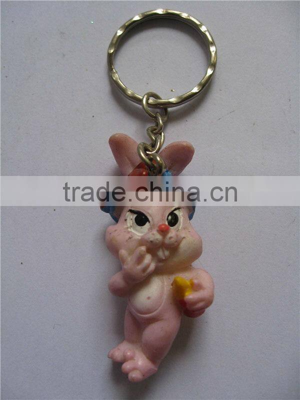 Artificial rabbit animal key chain