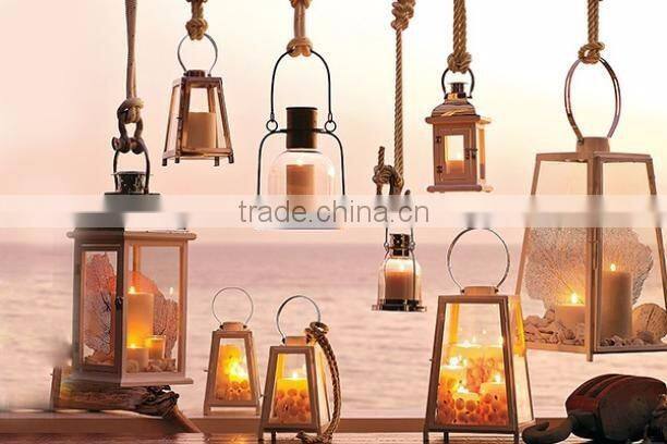 shiny metal & glass antique lantern