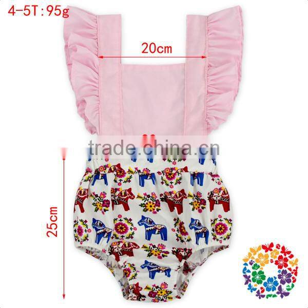 Frock Design Baby Summer Boutique Cotton Romper Backless Bodysuit Flutter Sleeve Kids Halter Top