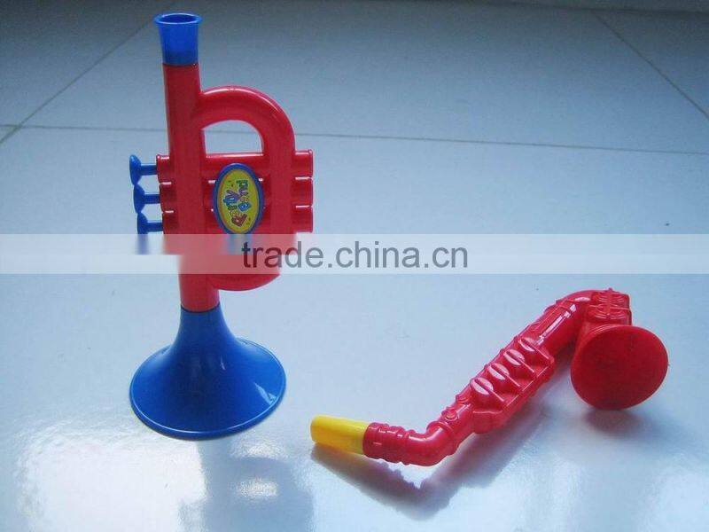 plastic musical toy set trumpet + saxophone toys for kids, plastic trumpet and saxophone