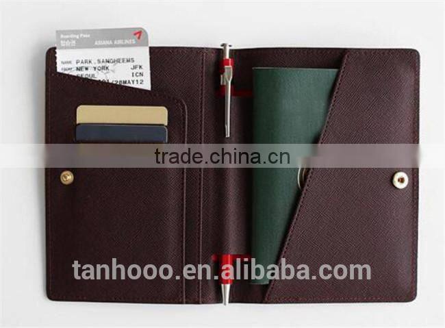 Handmade Travel Ticket Bag,Personalized Passport Holder ,Passport Cover With Pen Holder